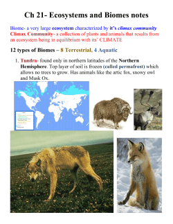 Ch 21- Ecosystems and Biomes notes