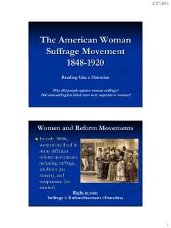The American Woman Suffrage Movement 1848-1920