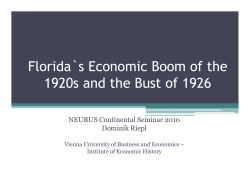 Florida`s Economic Boom of the 1920s and the Bust of 1926