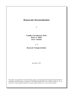 Democratic Decentralization