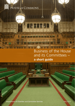 Business of the House and its Committees