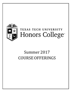 Summer 2017 Course Booklet