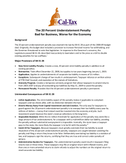 The 20 Percent Understatement Penalty Bad for Business, Worse for