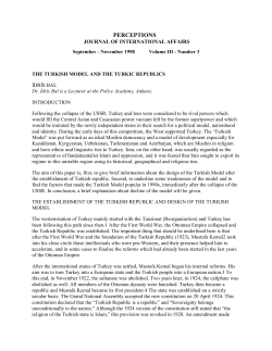 THE TURKISH MODEL AND THE TURKIC REPUBLICS