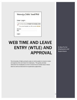 web time and leave entry (WTLE) and approval