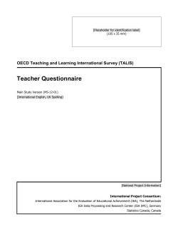 Teacher Questionnaire