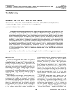 Genetic Screening - Oxford Academic