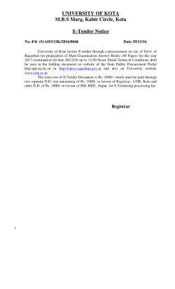 UNIVERSITY OF KOTA M.B.S Marg, Kabir Circle, Kota E