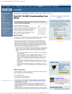 Post-911 GI Bill Transferability Fact Sheet - Education