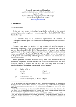 Semantic maps and word formation: Agents, Instruments, and
