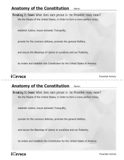 Anatomy of the Constitution Name