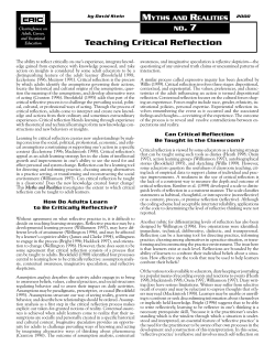 Teaching Critical Reflection