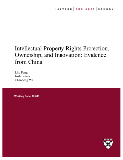 Intellectual Property Rights Protection, Ownership, and Innovation