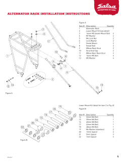 ALTERNATOR RAck INsTALLATION INsTRucTIONs