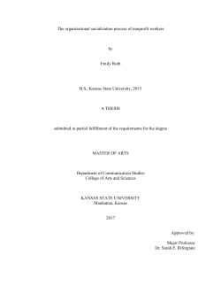 The organizational socialization process of nonprofit - K-REx