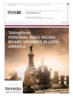 PERSONAL RISKS FACING BOARD MEMBERS IN