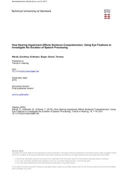 How Hearing Impairment Affects Sentence