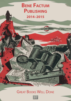 our Catalogue - Bene Factum Publishing