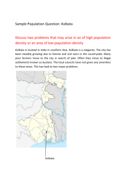 Sample Population Question: Kolkata Discuss two problems that