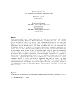 Urban concentration, infrastructures and economic growth