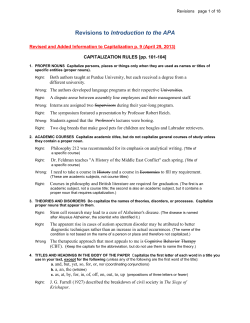 Revisions to Introduction to the APA