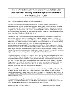 Human Sexuality Opt Out Letter 7th Grade 2017