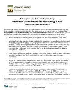 Authenticity and Success in Marketing &ldquo;Local&rdquo;