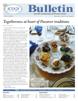 Togetherness at heart of Passover traditions