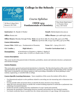 CLC Chemistry Syllabus