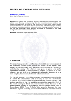 The present brief essay is an intention of reflection about