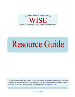 The WISE Resource Guide was created by the Junior League of