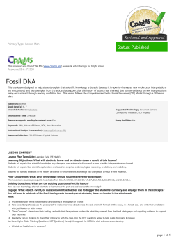 Fossil DNA - | CPALMS.org