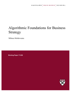 Algorithmic Foundations for Business Strategy