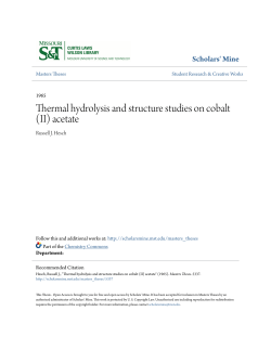 Thermal hydrolysis and structure studies on cobalt (II) acetate