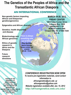 International Conference on the Genetics of the Peoples of Africa