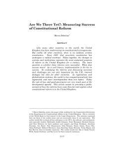 Are We There Yet?: Measuring Success of Constitutional Reform