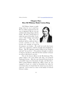 Chapter One: How Eli Whitney Made Cotton King