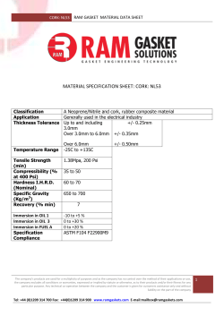 material specification sheet: cork: nl53