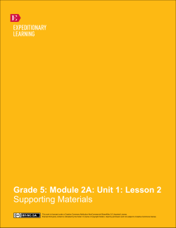 Grade 5: Module 2A: Unit 1