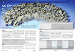 An Overview of Refractory Raw Materials &ndash; Part 1 Alumina