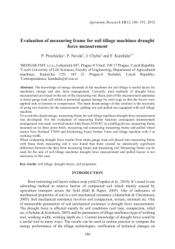 Evaluation of measuring frame for soil tillage machines draught