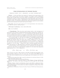 TIME INTEGRATION OF TENSOR TRAINS 1. Introduction. There