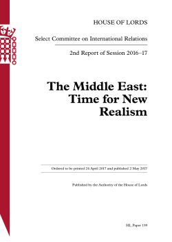 The Middle East: Time for New Realism