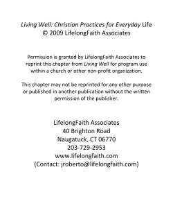 Keeping Sabbath - Seasons of Adult Faith Formation