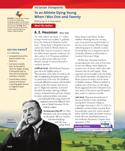 To an Athlete Dying Young When I Was One-and-Twenty