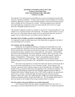 FRAMING AND UNIVERSAL HEALTH CARE
