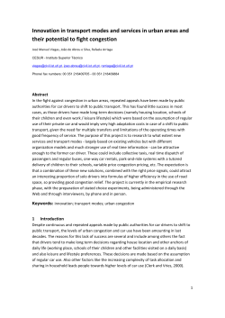 Innovation in transport modes and services in urban areas and their