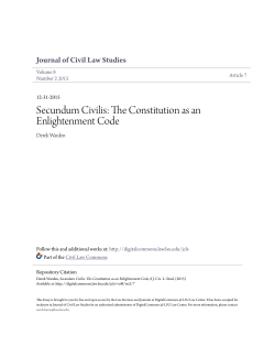 Secundum Civilis: The Constitution as an Enlightenment Code