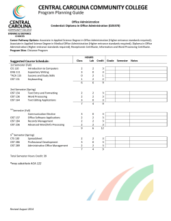 Suggested Course Schedule: