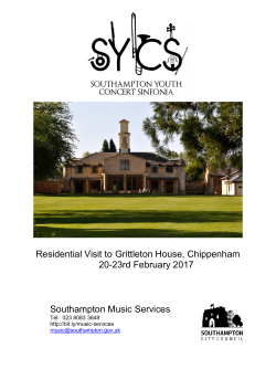 Tour brochure for Grittleton